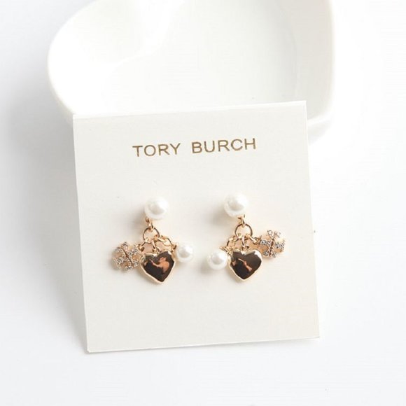 Tory Burch Kira Goldtone, Crystal & Faux Pearl Charm Drop Earrings